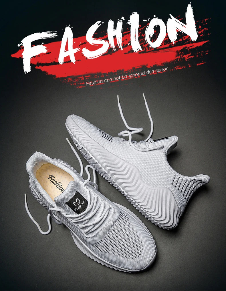 Men's White Sneakers – Casual Walking & Running Shoes, Plus Size 49, Tennis Masculino