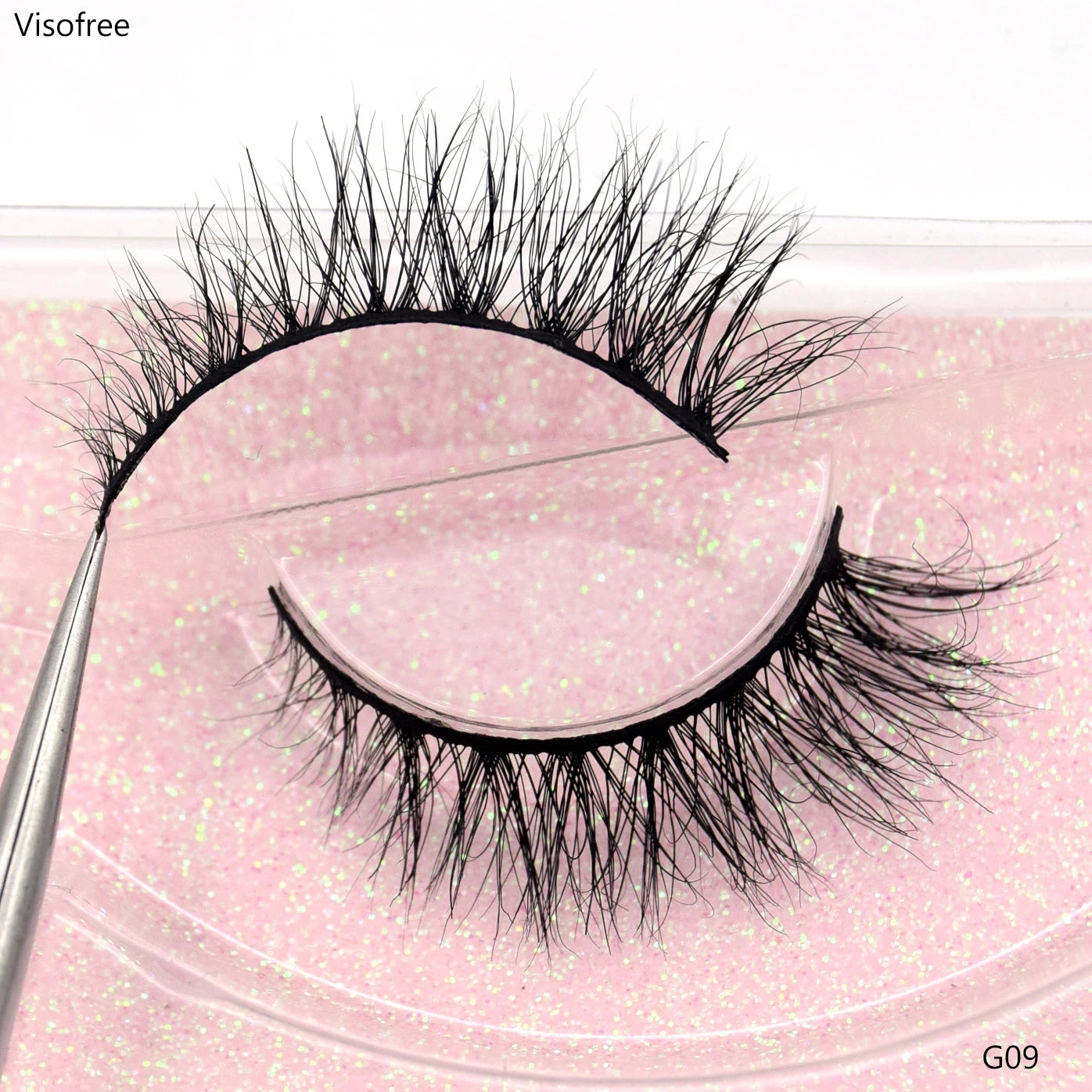Visofree 3D Mink Eyelashes – Thick Handmade Full Strip Cruelty-Free False Lashes for Makeup M56