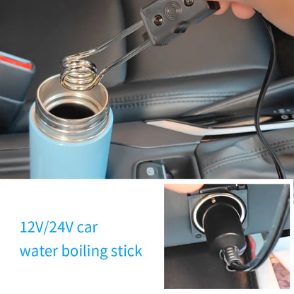 12V 24V Car Immersion Heater - Portable Auto Water Warmer for Coffee, Tea & Travel Use with Durable Safe Heating Design