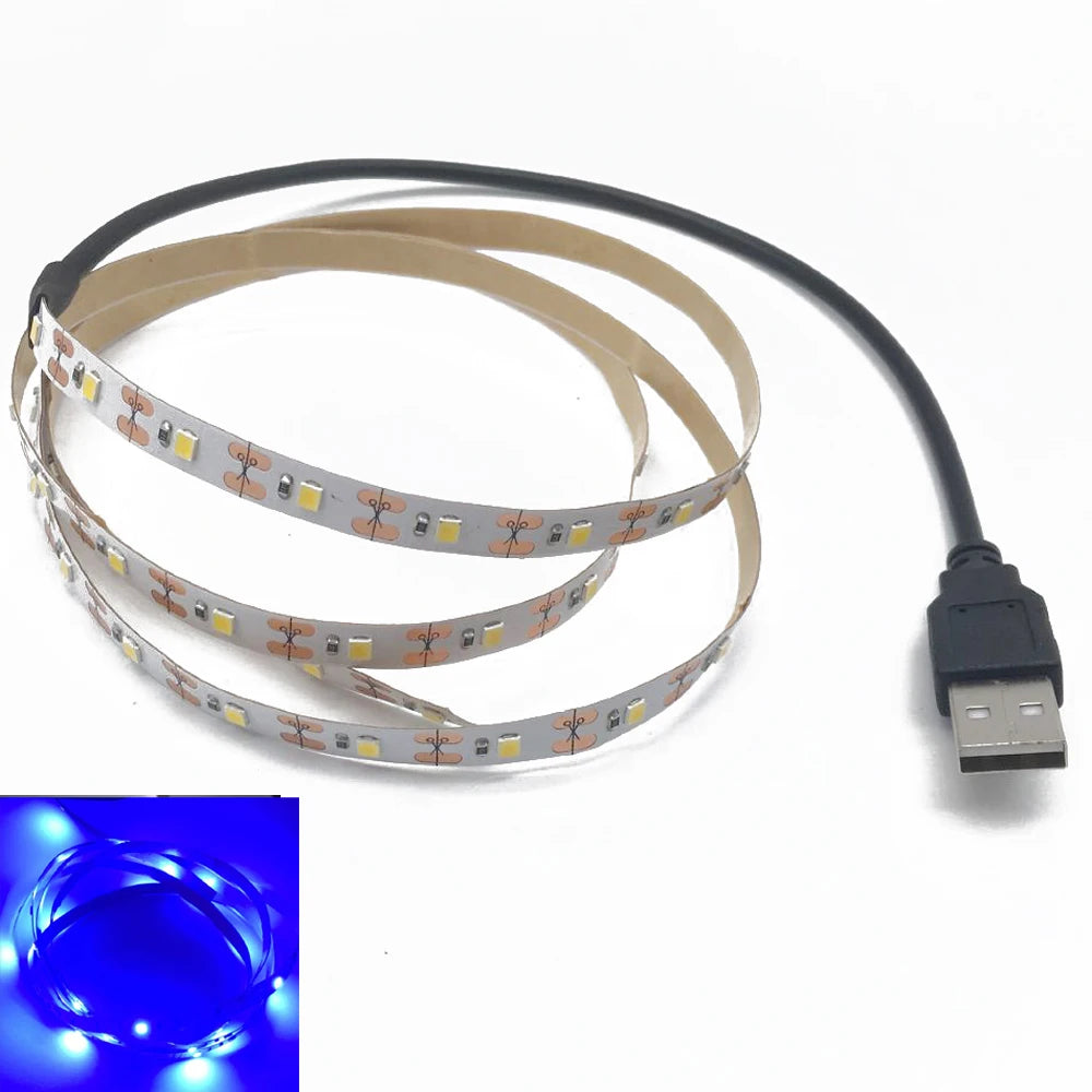 5M USB LED Strip Light – Waterproof 3528 SMD Ribbon in Warm/Cool White, Pink, Green, Blue, Red for Ceiling & Cabinet