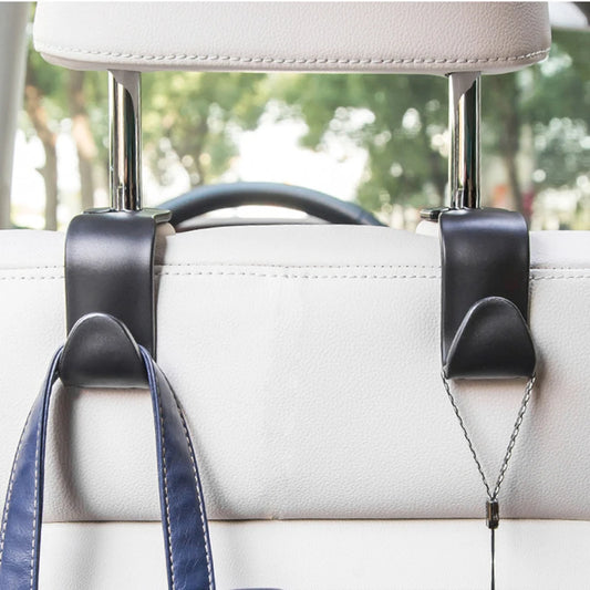 2-Pack Multi-Functional Car Seat Headrest Hooks – Hanger & Holder for Bags, Purses, Clothes & Grocery Storage, Car Interior Accessories