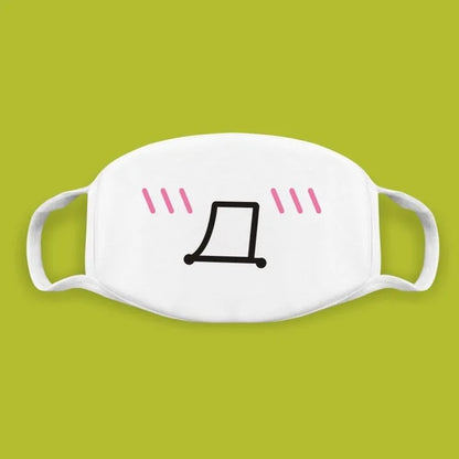 Kawaii Anime Expression Cotton Face Mask – Breathable Smile Mouth Muffle for Unisex Korean Style