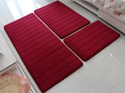 Water Absorption Anti-Slip Bath Mat Set - Bathroom, Toilet, Living Room, Bedroom Floor Carpet (1PC/3PC)