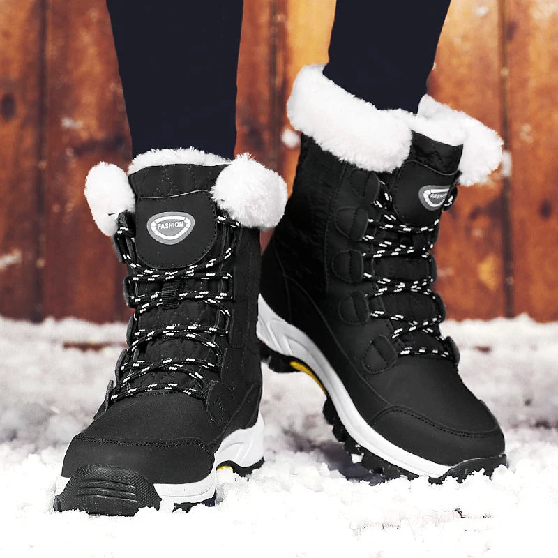 Moipheng Women’s Classic Snow Boots – Winter Warm Handmade Platform Ankle Boots, Size 42
