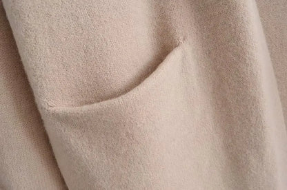 Women’s Solid Color Loose Thick Warm Sweater Cardigan – V Neck Knitted Coat with Pockets, Casual Spring/Autumn Tops C-124