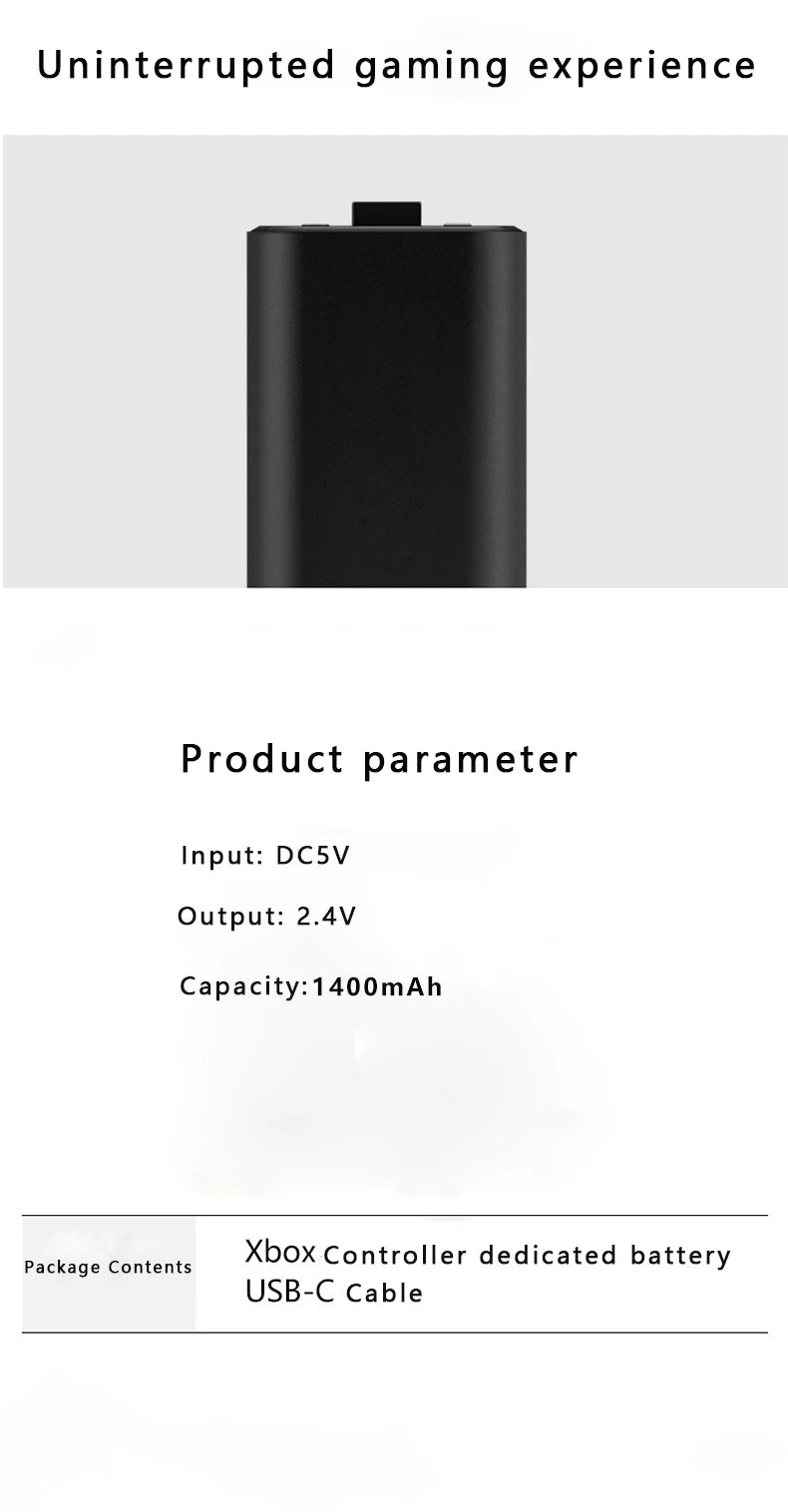 1400mAh Xbox Series X/S & One Controller Battery Pack with USB-C Charging Cable