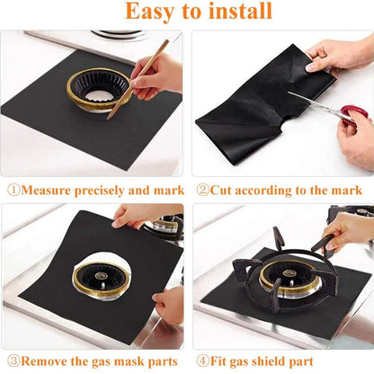 Gas Stove Protector Mats – 1/4/6/8PCS Cooker Liner for Kitchen Stovetop Cleaning