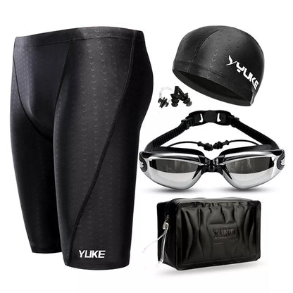 Men’s Swimming Shorts & Gear - Waterproof Competition Swim Equipment, Goggles with Ear Plugs & Cap, Trunks Briefs Swimwear 2022