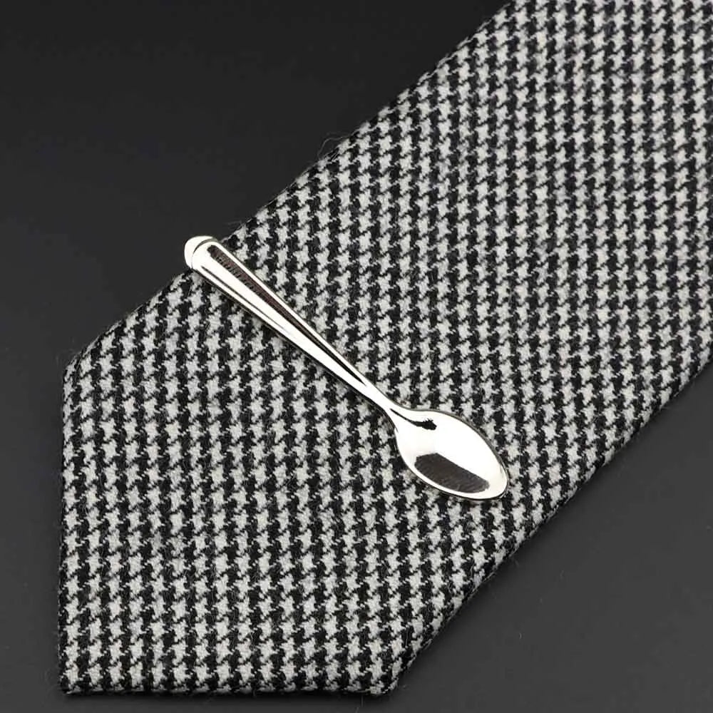 Men’s Stainless Steel Tie Clip - Car Airplane Fork Spoon Shape Necktie Pin Gift Accessory