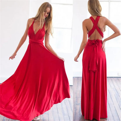 Multiway Convertible Boho Maxi Dress – DIY Wrap Infinity Bandage Long Dress for Women, Party, Bridesmaid & Club Wear