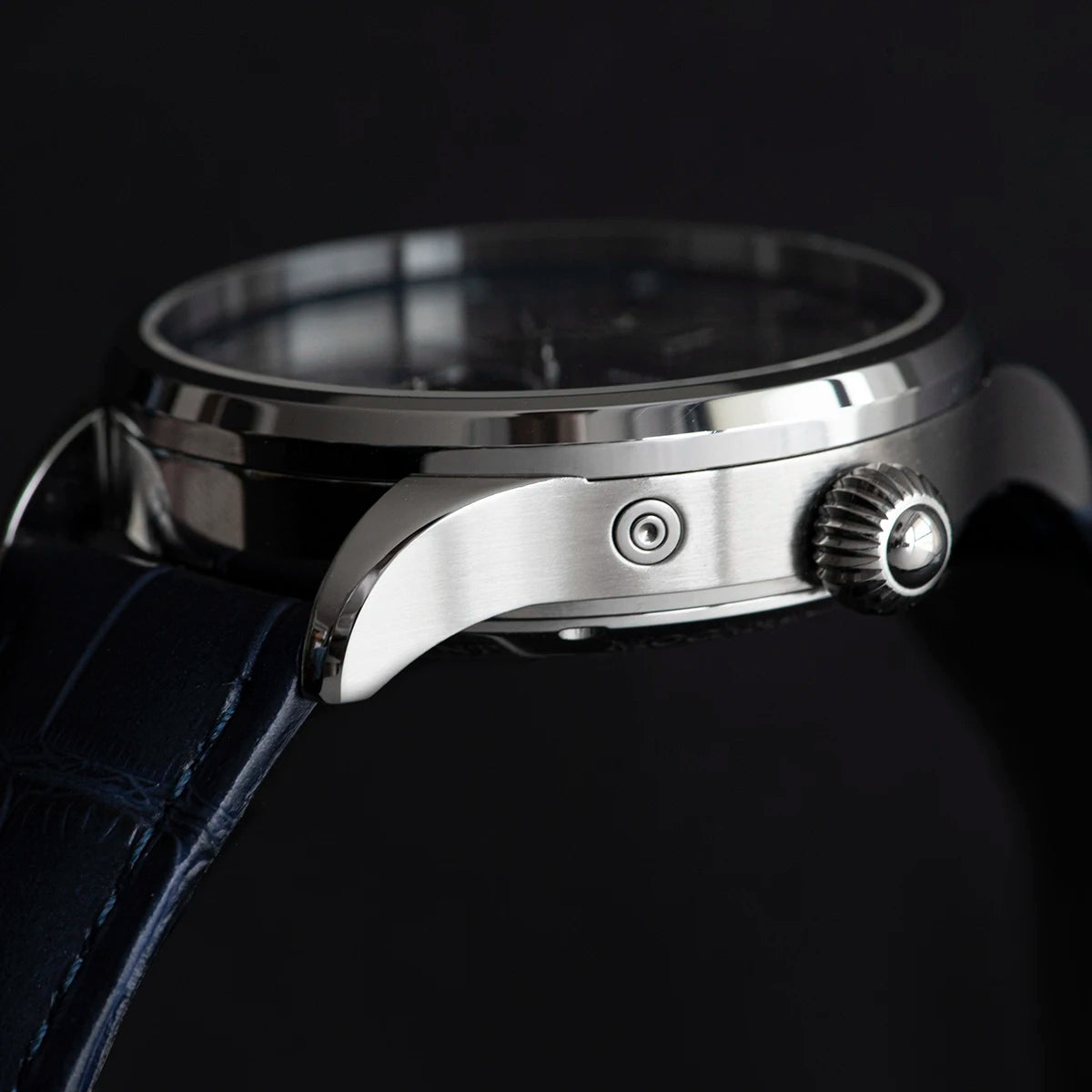 Sugess Origin ST2528 Mechanical Watch – Men's Luxury Moonphase Wristwatch with Real Blue Stone Dial & Stainless Steel Case