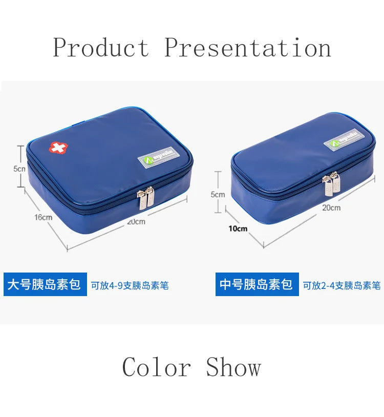 Mega Insulin Cooler Box – Portable Medium-Sized Insulated Travel Case for Diabetics with Nylon Fabric & Aluminum Foil Lining