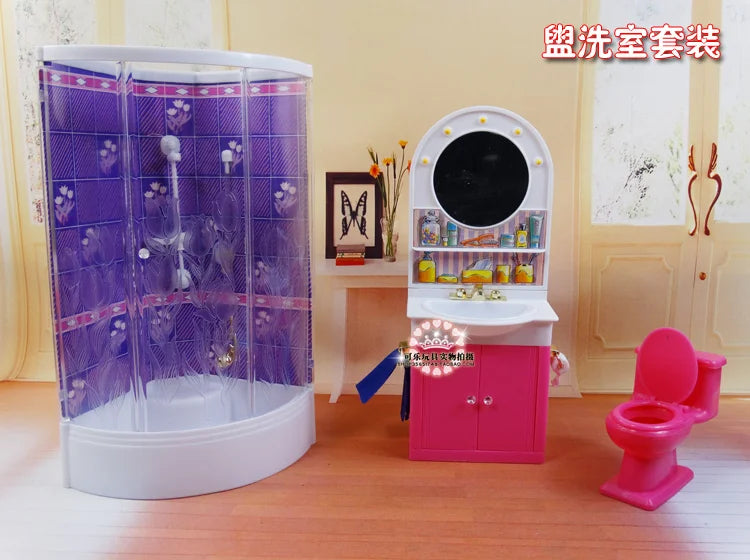 Barbie Doll Furniture Set – Miniature Playhouse Accessories for Fashion Dolls