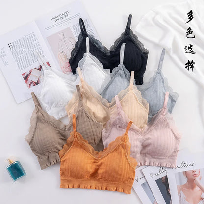 Seamless Strapless U-Back Women’s Bralette – Wireless Lace Sport Bra Top, Backless Comfortable Underwear for Everyday Wear