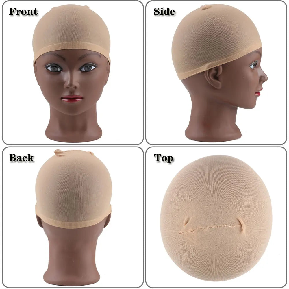 24PCS Wig Caps (12 Packs) – Stretchable Nylon Mesh Stocking Hair Nets, Breathable & Free Size for Wigs
