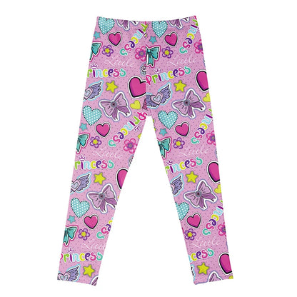 Kids Girls Cartoon Print Leggings – Soft Milk Silk Casual Stretch Sports Pants for Baby Girls Comfortable Trousers 4–12Y