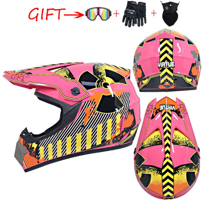 Safety Motocross Helmet for Kids - DOT Approved ATV Cross Bicycle Downhill Capacete, Unisex, Lightweight ABS 1KG
