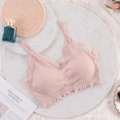 Seamless Strapless U-Back Women’s Bralette – Wireless Lace Sport Bra Top, Backless Comfortable Underwear for Everyday Wear