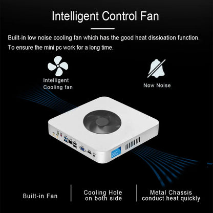Intel Core i5 Mini PC - Compact Computer with HDMI, VGA, WiFi & USB Ports for Office Use
