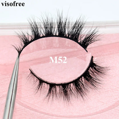 Visofree 3D Mink Eyelashes – Thick Handmade Full Strip Cruelty-Free False Lashes for Makeup M56