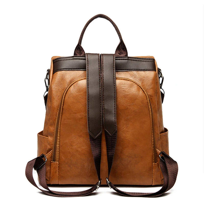 Fashion Anti-Theft Women's Backpack - High-Quality PU Leather, Large Capacity, Travel Shoulder Handbag