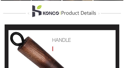Konco 32cm Cast Iron Wok – Non-Coated Chinese Cookware Pan for Gas & Induction Kitchen Use
