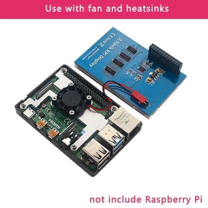 Raspberry Pi 3.5" Touch Screen LCD Display - 480×320 TFT with Optional Case & Cooling Fan for Pi 4B/3B+/3B