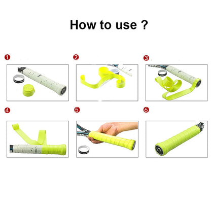 Original Anti-Slip Head Overgrip - Tennis Racket Grips Padel Accessory for Shock Training, Badminton, Squash - Sweatband