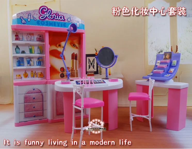 Barbie Doll Furniture Set – Miniature Playhouse Accessories for Fashion Dolls