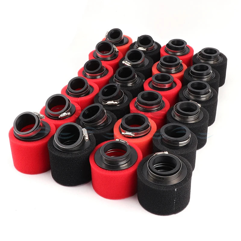 35–60mm Foam Air Filter – Red Elbow Neck Sponge Cleaner for Scooter, Dirt Bike, Motorcycle | Kayo BSE Compatible