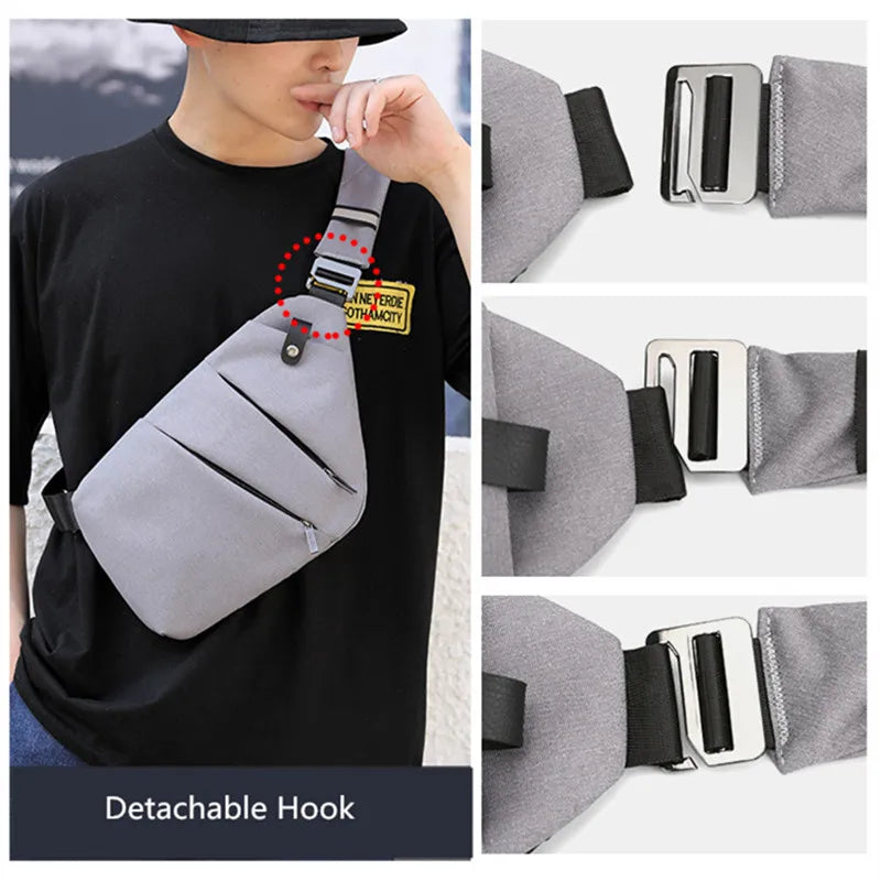 Ultra-Thin Anti-Theft Chest Bag for Men | Crossbody Sling Bag for Travel & Sports | Fengdong Mini Shoulder Bag