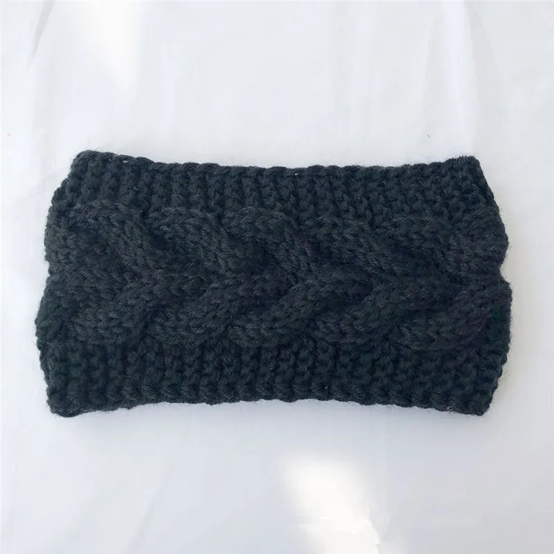 Women's Solid Color Knitted Headband – Elastic Twisted Turban Headwrap, Winter Hair Band for Girls, Fashion Hair Accessories