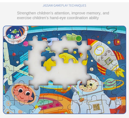 60-Piece Jigsaw Puzzle Set — Cartoon Animals & Vehicles Montessori Educational Toys for Kids, Perfect Christmas Gifts