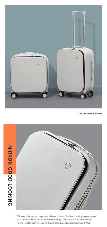 Mixi Aluminum Frame Carry-On Suitcase — Patent Design Rolling Luggage for Cabin, 18/20/24 Inch M9260