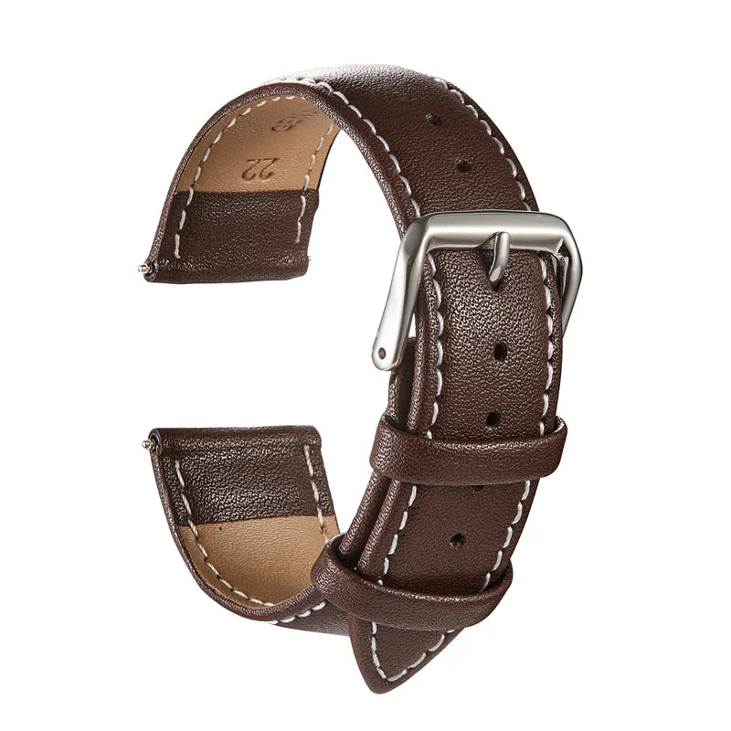 Genuine Leather Watchbands – Calfskin Replacement Straps for Men & Women, 18mm-24mm