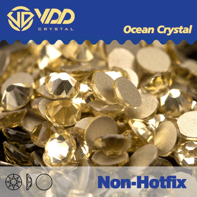 VDD Non Hot Fix Crystal Nail Art Rhinestones - 2088 Flower Flatback Gems for DIY Nail Decorations