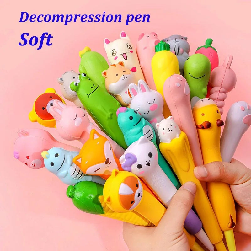 Cute Kawaii Slow-Rebound Gel Pen – Soft Sponge Stress Relief Pen for School, Office, and Creative Stationery