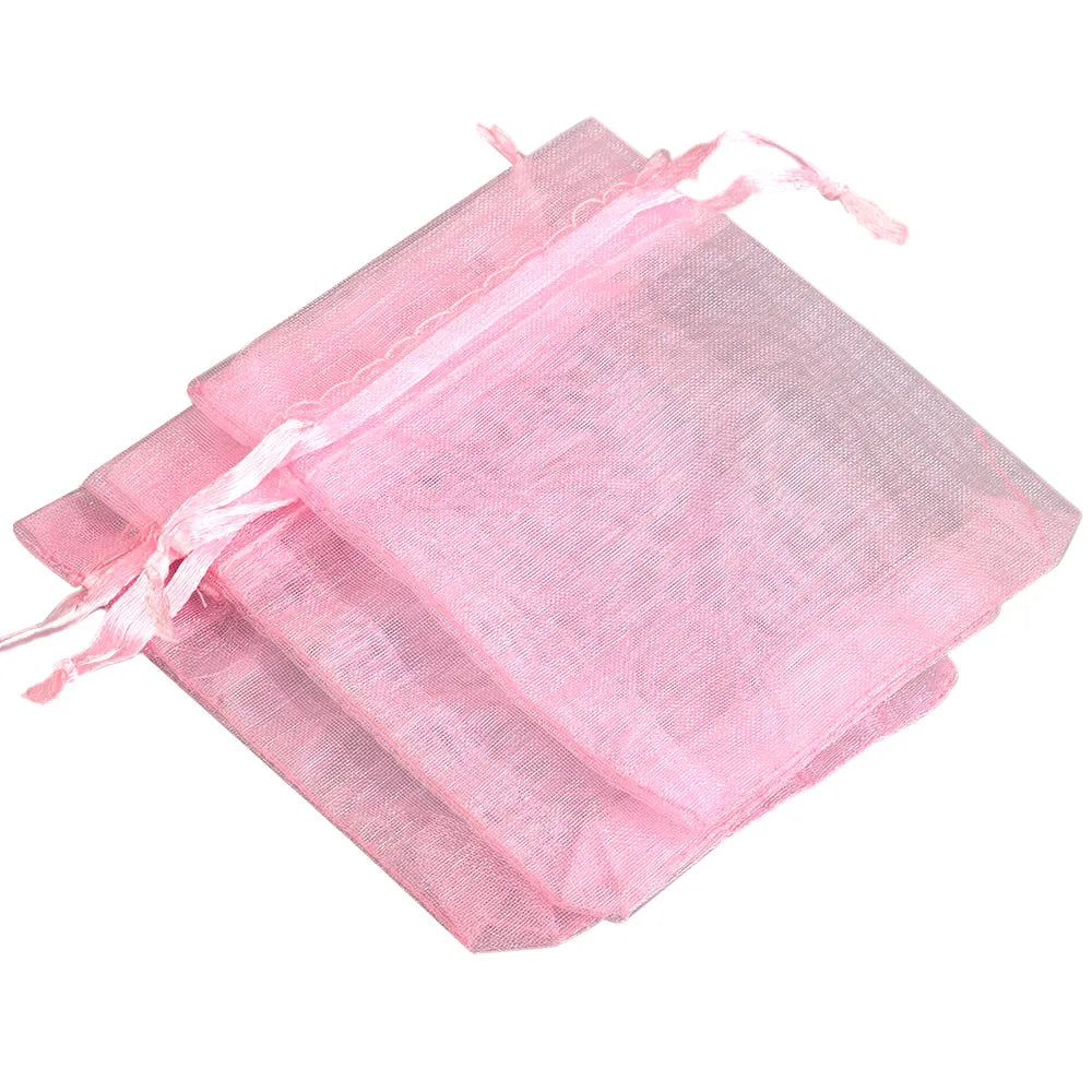 Organza Gift Bags - 50/100pcs Drawstring Jewelry Pouches 24 Colors for Wedding Christmas Candy Gift Packaging