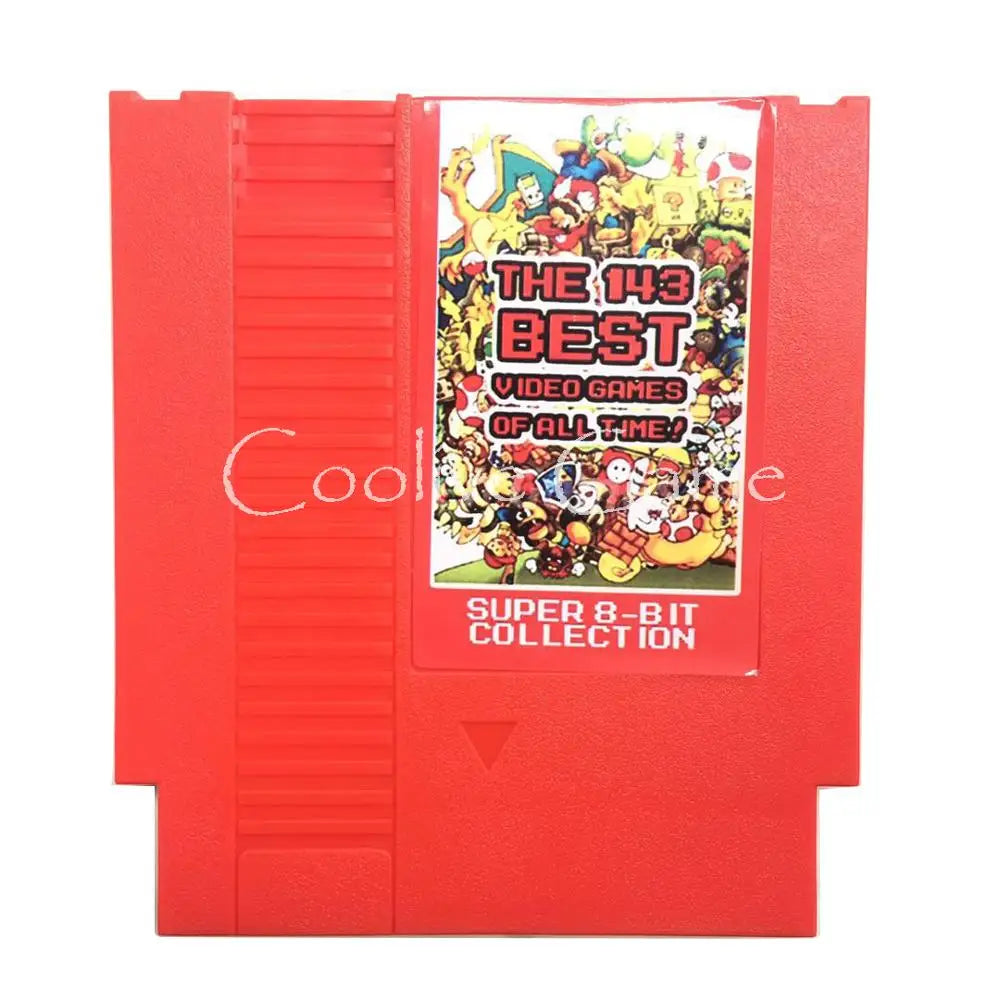 143-in-1 72-Pin 8-Bit Retro Video Game Cartridge – Classic Best Games Collection Red Shell