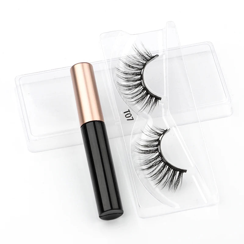 3D Magnetic Mink Eyelashes with Magnetic Eyeliner – Short False Lashes, Handmade, Long-Lasting Eye Makeup Tool