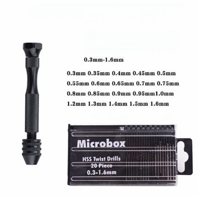 Mini Aluminum Hand Drill with Keyless Chuck – HSS Steel Twist Drill Bit for Woodworking & Manual Drilling