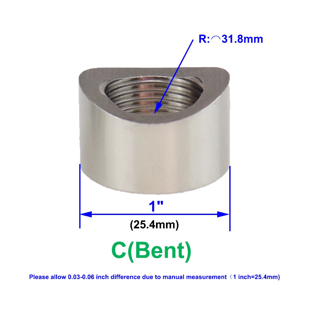 Oxygen Sensor Stainless Steel Bung Plug Nut Kit — Stepped Mounting Cap, Wideband Nut Fitting for Weld Bungs M18x1.5