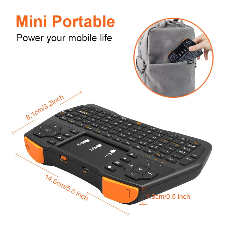 i8 Plus Mini Wireless Keyboard - 2.4GHz Air Mouse Remote With Touchpad For Android TV Box And PC