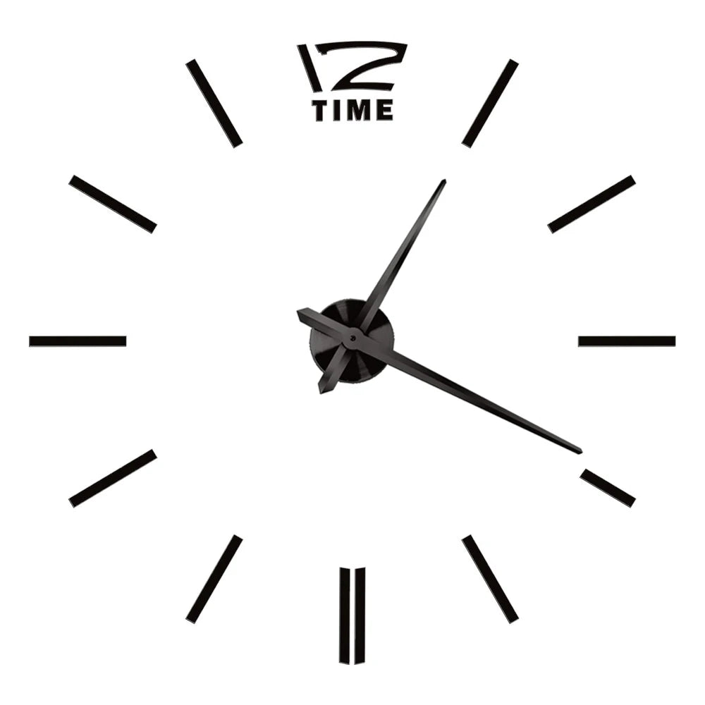 3D DIY Wall Clock - Modern Acrylic Mirror Sticker Quartz Clock For Living Room Decor With Silent Movement