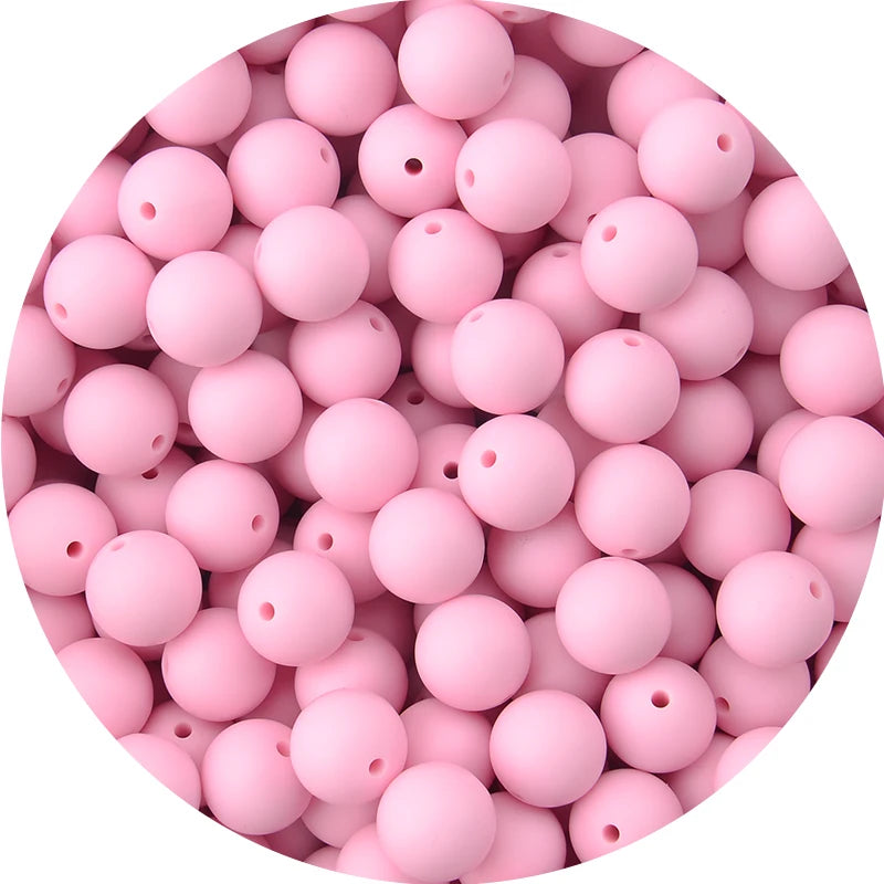 LOFCA Silicone Teething Beads - 20pcs 15mm Round Baby Chew Beads for DIY Teether Toys Infant Accessories