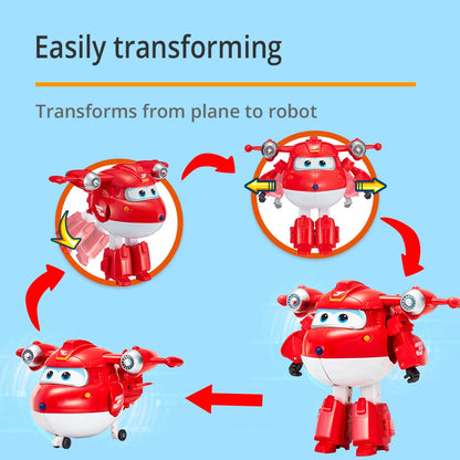 Super Wings 5-Inch Transforming Airplane Robot Figures – Jett, Dizzy & Donnie Deformation Action Toys for Kids Gift & Play