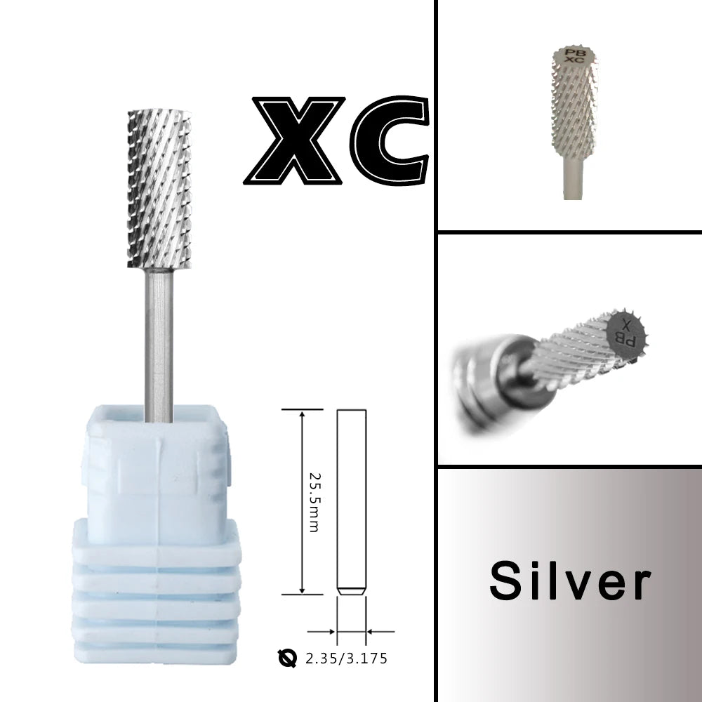 RolinStar 5.35 Small Barrel Silver Tungsten Steel Carbide Nail Drill Bits – Milling Cutter German Accessories