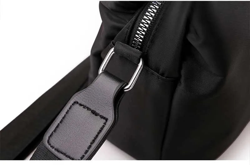 Vintage Waterproof Nylon Shoulder Bag for Women – Simple Crossbody Messenger Bag for Daily Use & Travel