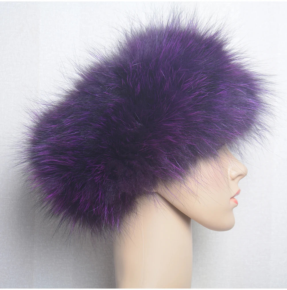 2025 Real Fox Fur Scarf and Headband – Luxury Winter Neck Warmer for Women, 100% Natural Fur, Elastic Ring Muffler