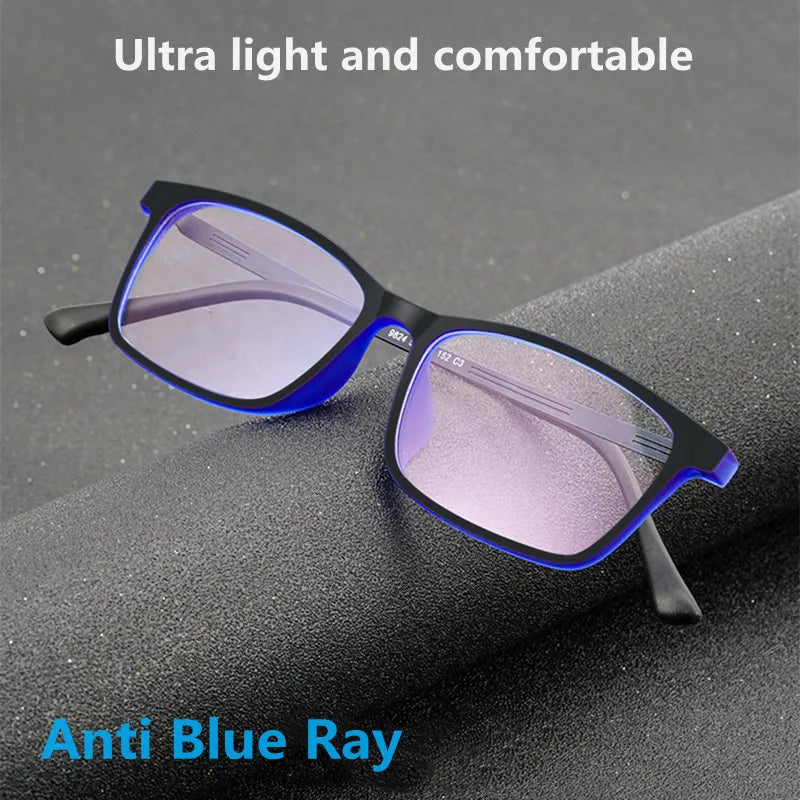 Ultralight Anti Blue Light Reading Glasses - Photochromic Titanium Alloy Frame Hyperopia Readers for Men & Women